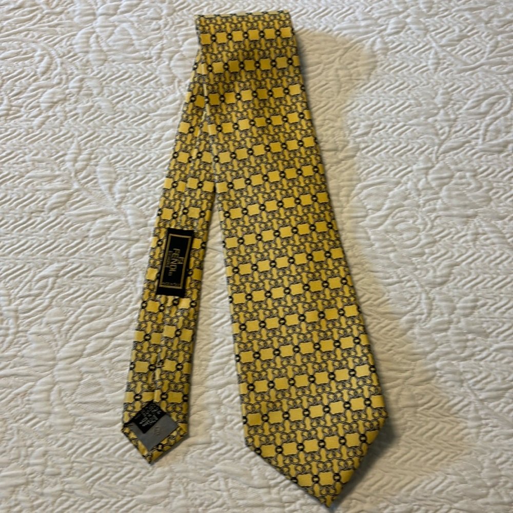 Yellow Fendi Tie